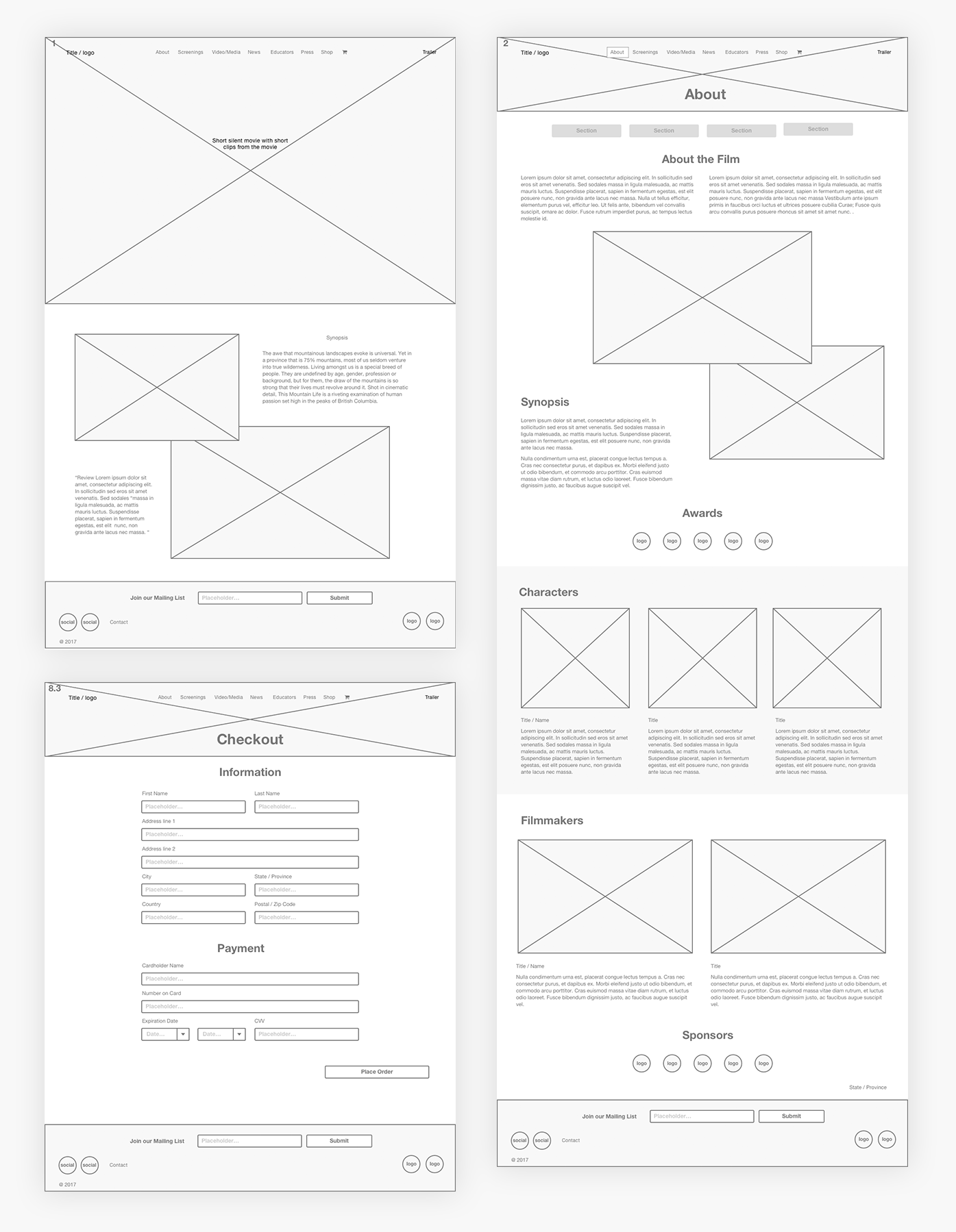 This Mountain Life Wireframes